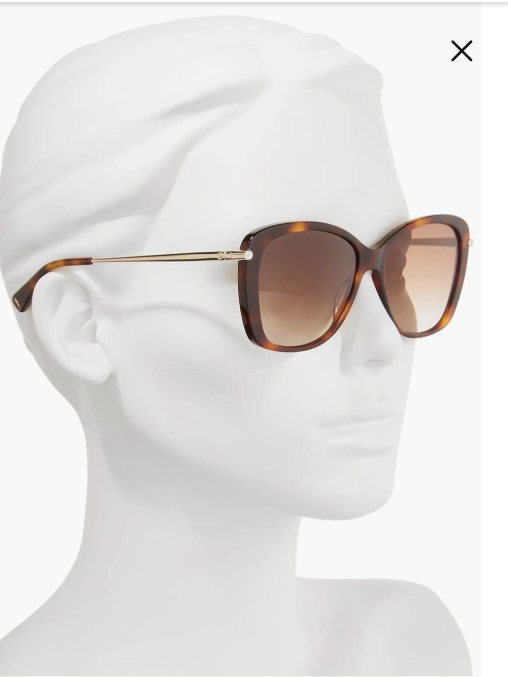 Longchamp Butterfly Tortoiseshell Sunglasses with Gold Arms - Brown Gradient